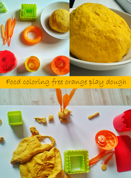 Welcome to Mommyhood: homemade play dough - a fun orange play dough that is perfect for Easter